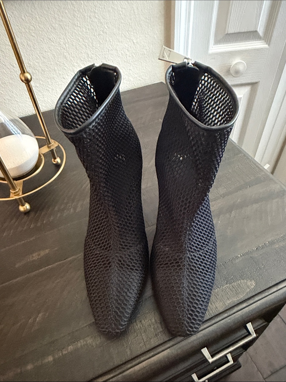 Zara Black Mesh Sock Booties